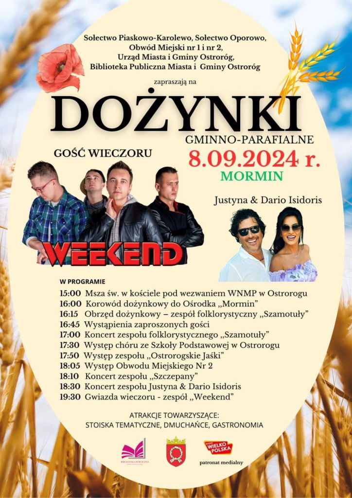 dożynki Ostroróg - plakat